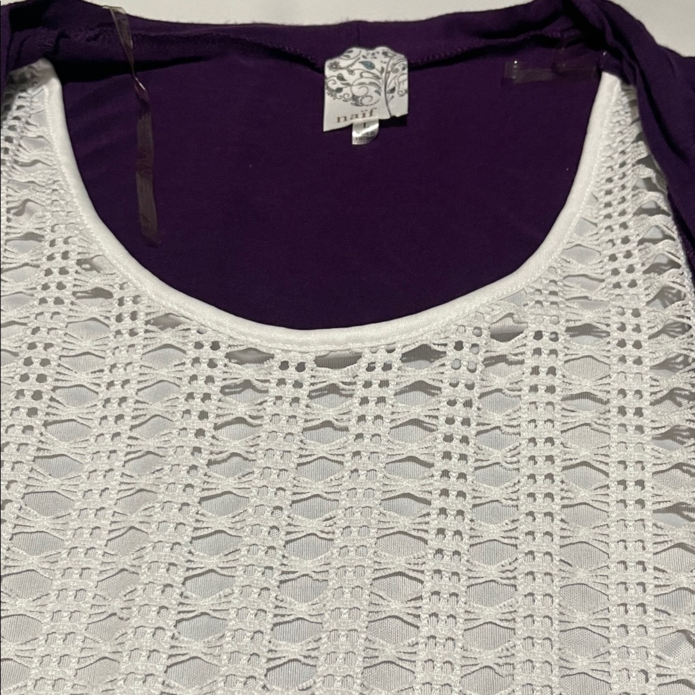 NAIF Purple and White Blouse